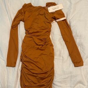 Oh Polly Long Sleeve Dress in Rich Brown